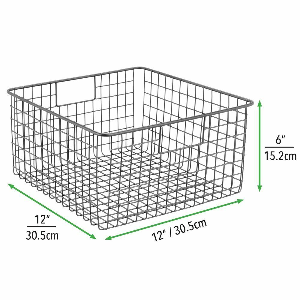 4 Pack Metal Wire Food Storage Organizer Bin, Soft Brass A93639