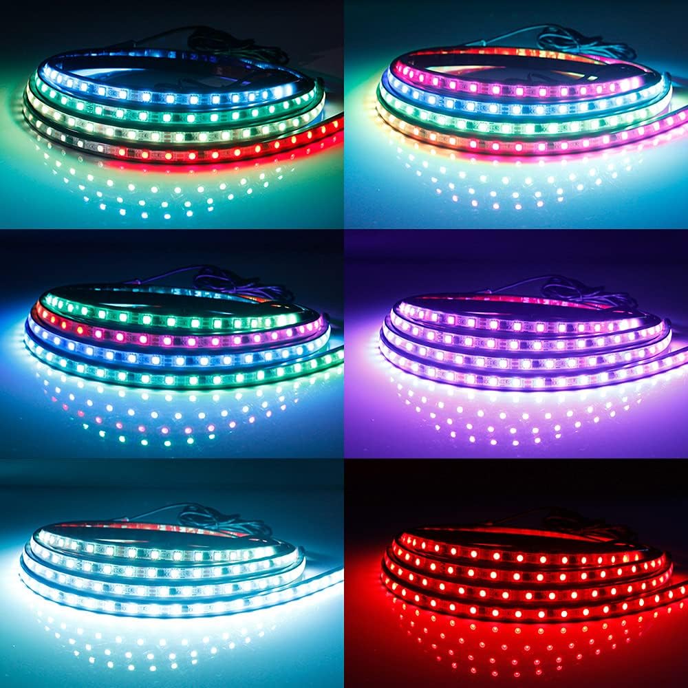 6 Pcs Underglow LED Lighting Kit, Multi Colors, Waterproof (4×60cm+2×150cm) B603968