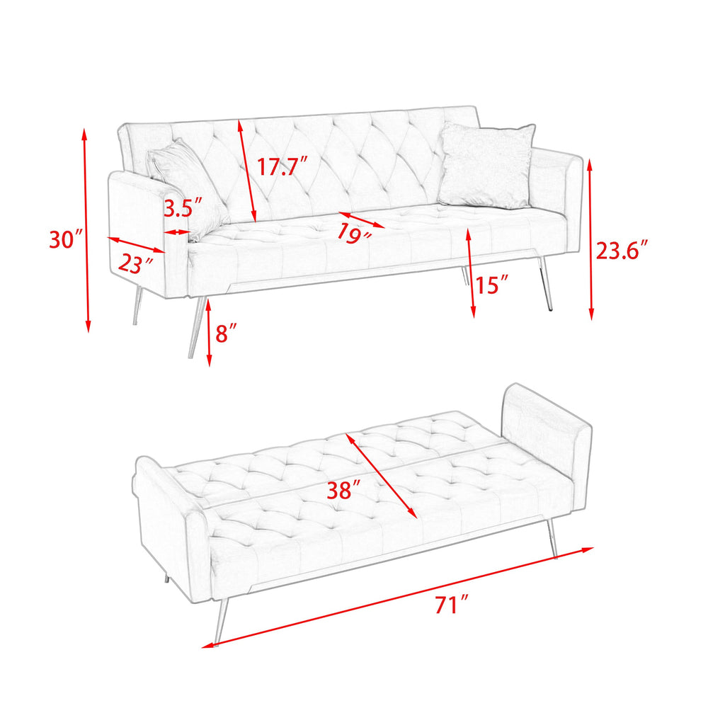 Beige Convertible Sofa Bed U50504