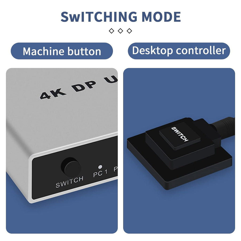 KVM Switch Displayport 4K USB 2 in 1 Out Pack of 2 J326356