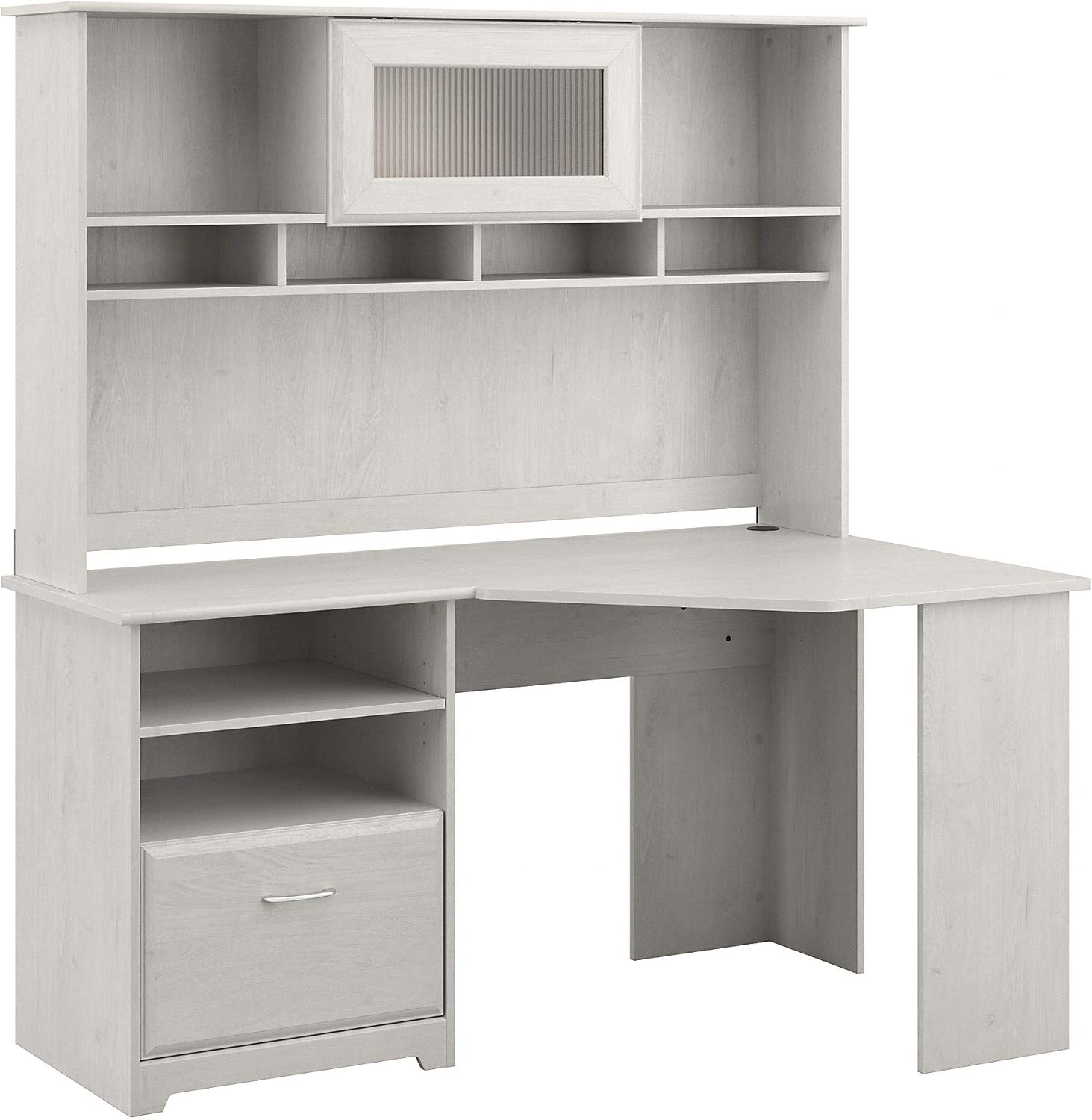 Corner Desk with Hutch, 60W, Linen White Oak X659783