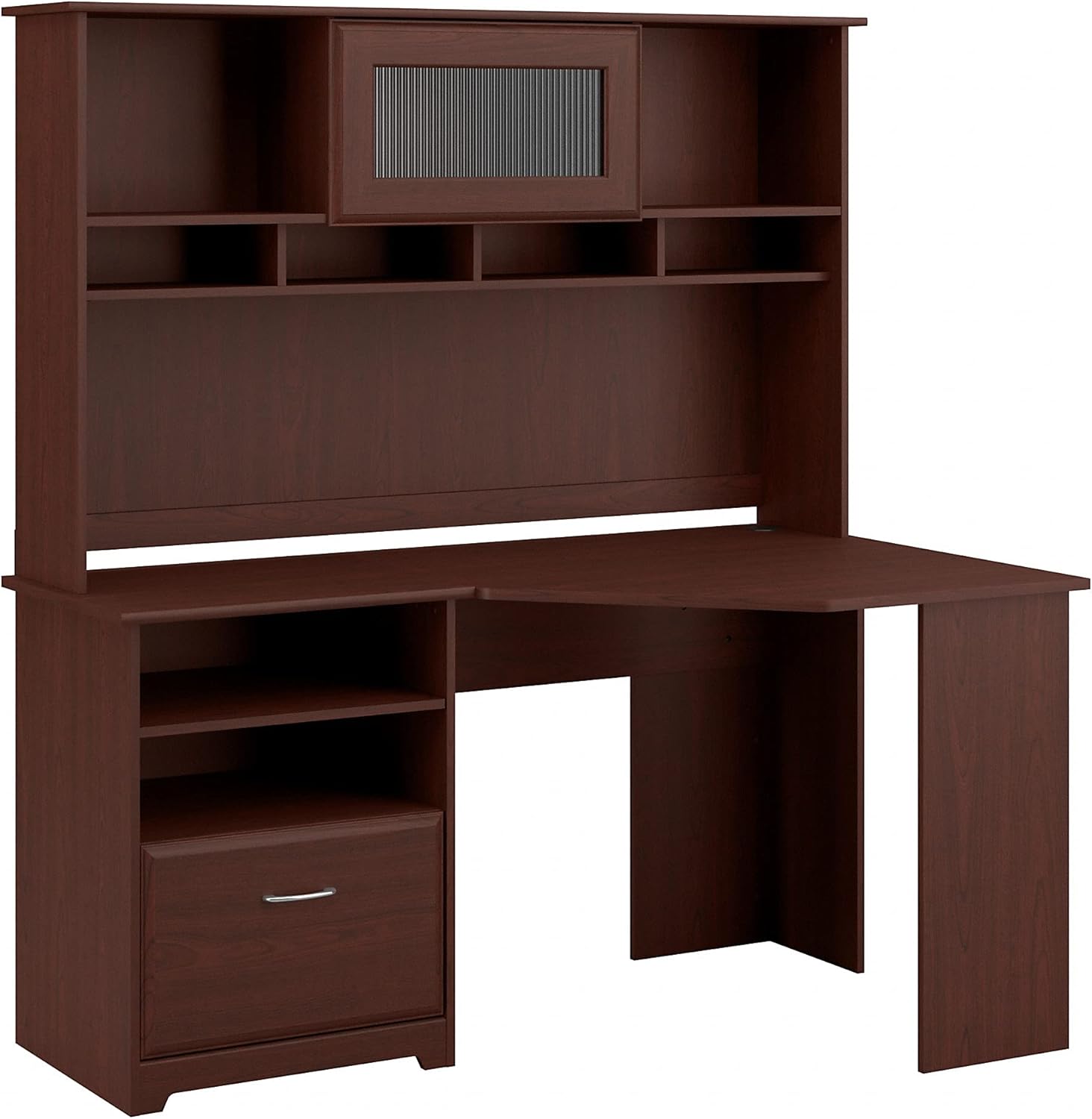 Corner Desk with Hutch, 60W, Linen White Oak X659783