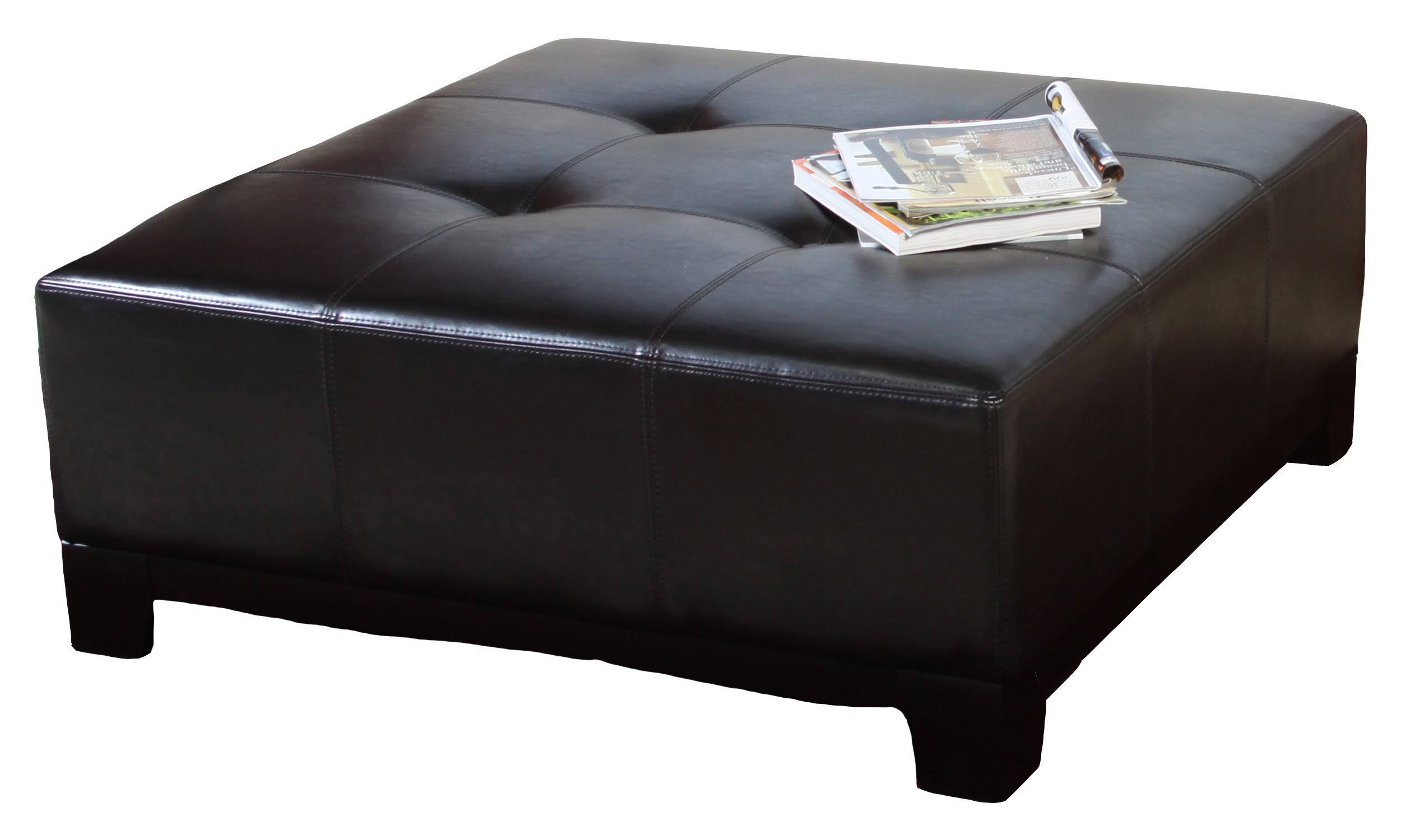 Espresso Leather Ottoman V5252