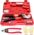 10 Ton Hydraulic Cable Crimper Hand Tool with 9 Dies and Cable Cutter N921016