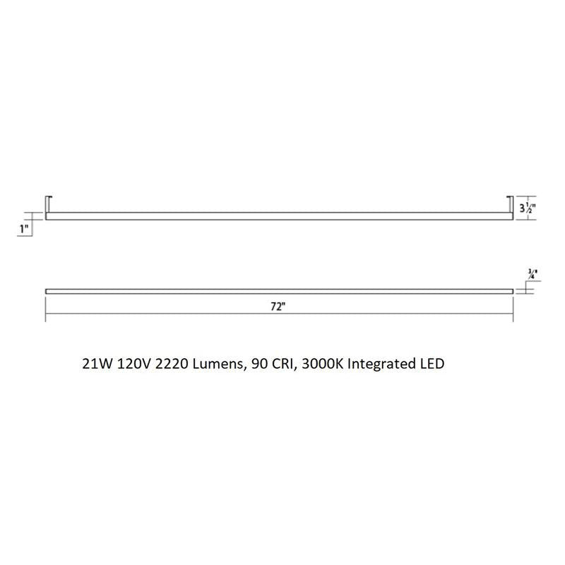 Bright Satin Aluminum LED Indirect Wall Bar I603359