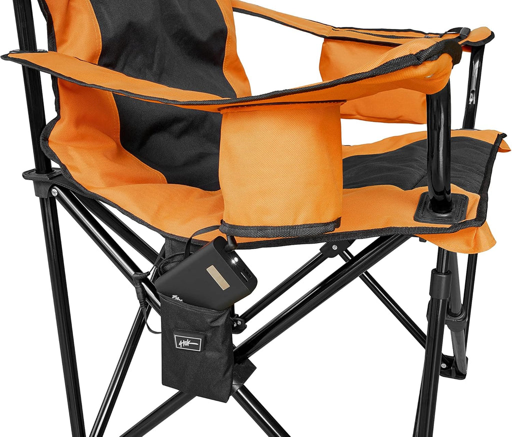 Heated Portable Chair Orange Black M456