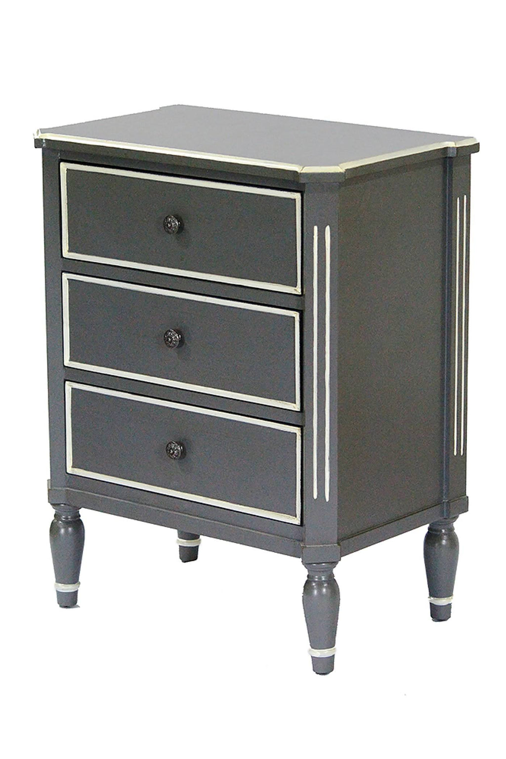 Gray Wood Accent Cabinet with 3 Drawers B8579