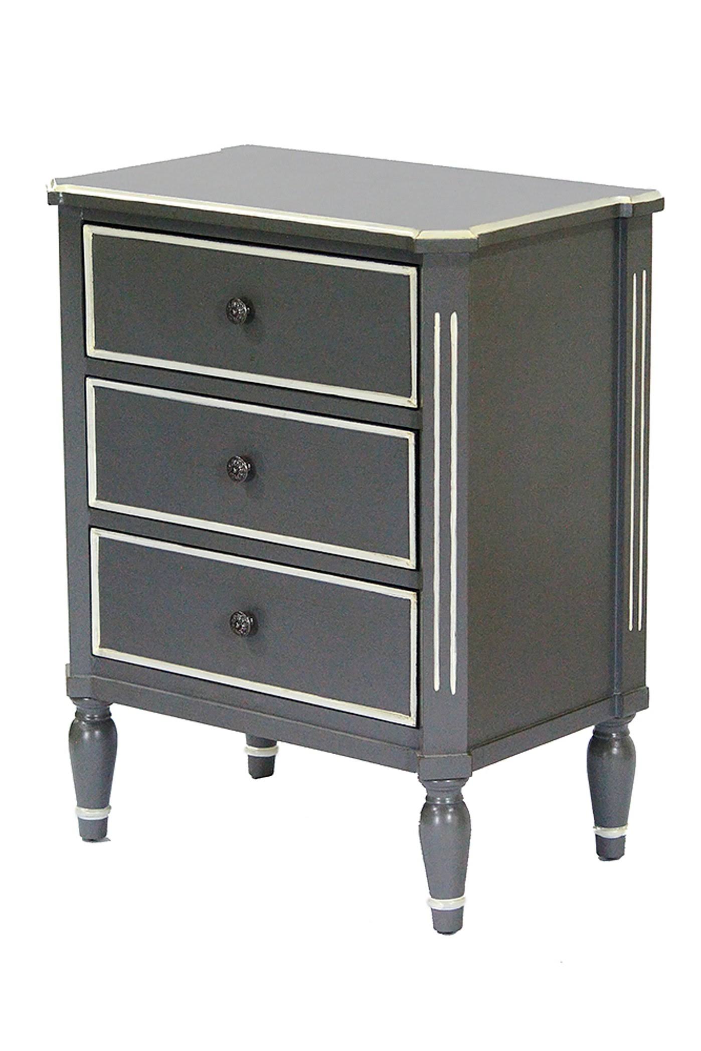 Gray Wood Accent Cabinet with 3 Drawers B8579