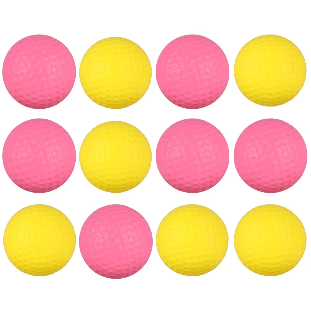 12pcs Children Plastic Sports Elastic PU Balls (Pink, Yellow) V872