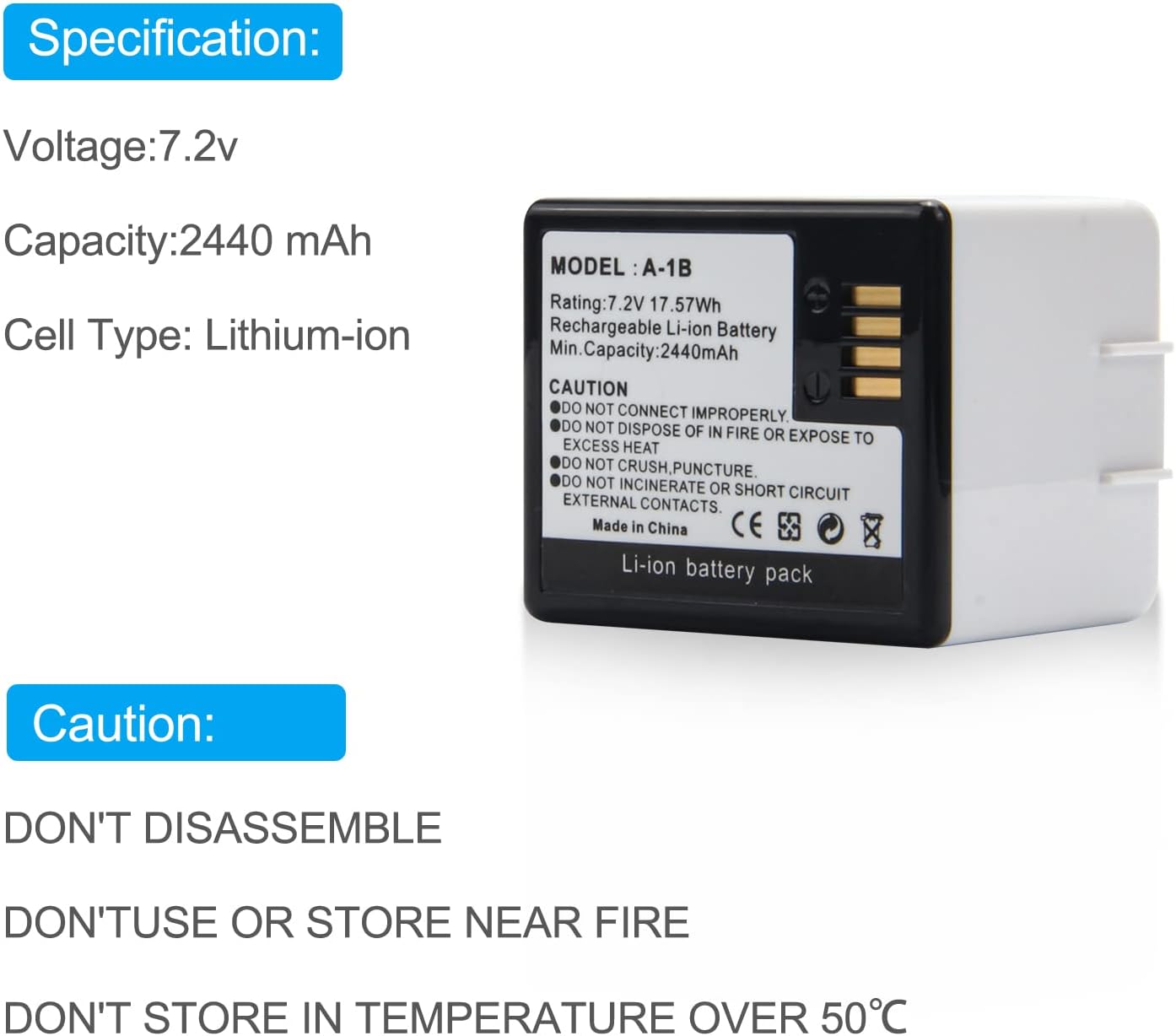 2-Pack 2440mAh Rechargeable Battery X843133