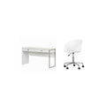 White 2-Drawer Desk & 1 Swivel Chair Set P5938