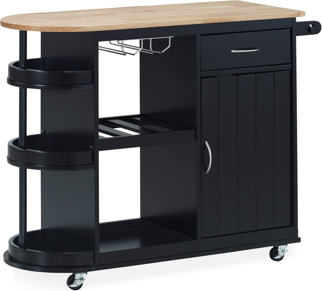 White Kitchen Cart with Wheels Q206728