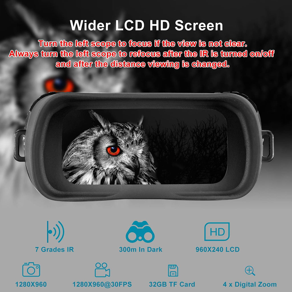 Black Night Vision Binoculars Digital Infrared Goggles Y78710