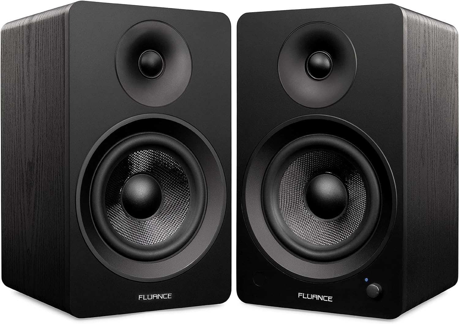 Powered 2-Way Stereo Bookshelf Speakers with 6.5 Drivers, 120W Amplifier, White Walnut Y1494