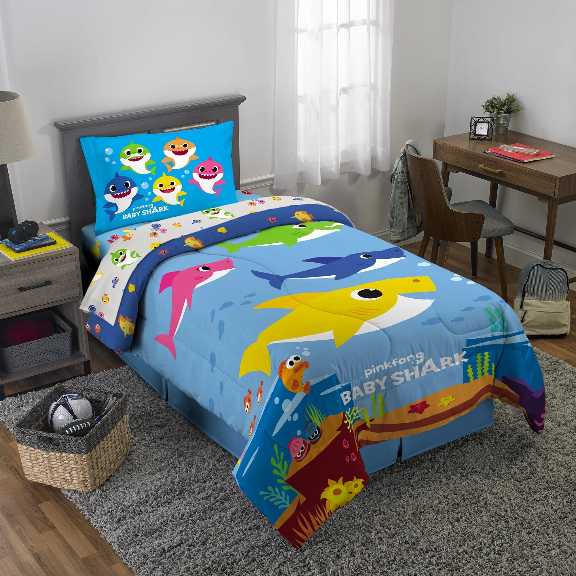 2-Piece Twin/Full Comforter Set, Reversible, Microfiber L329