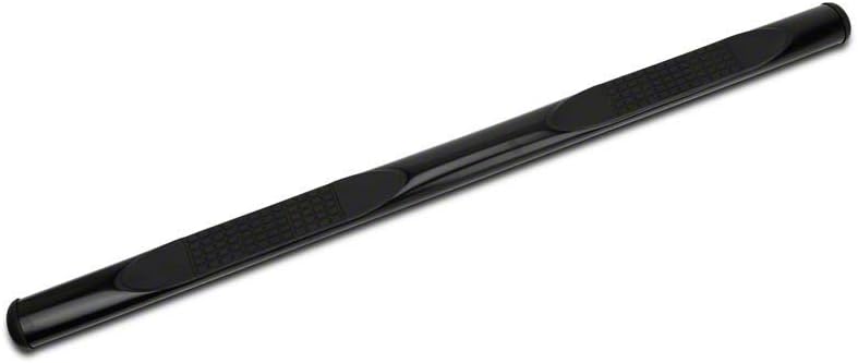4-Inch Oval Straight End Side Step Bars; Gloss Black H183912