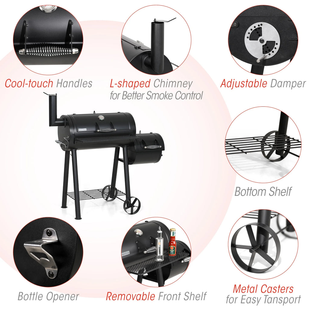 Charcoal Grill with Offset Smoker F88528