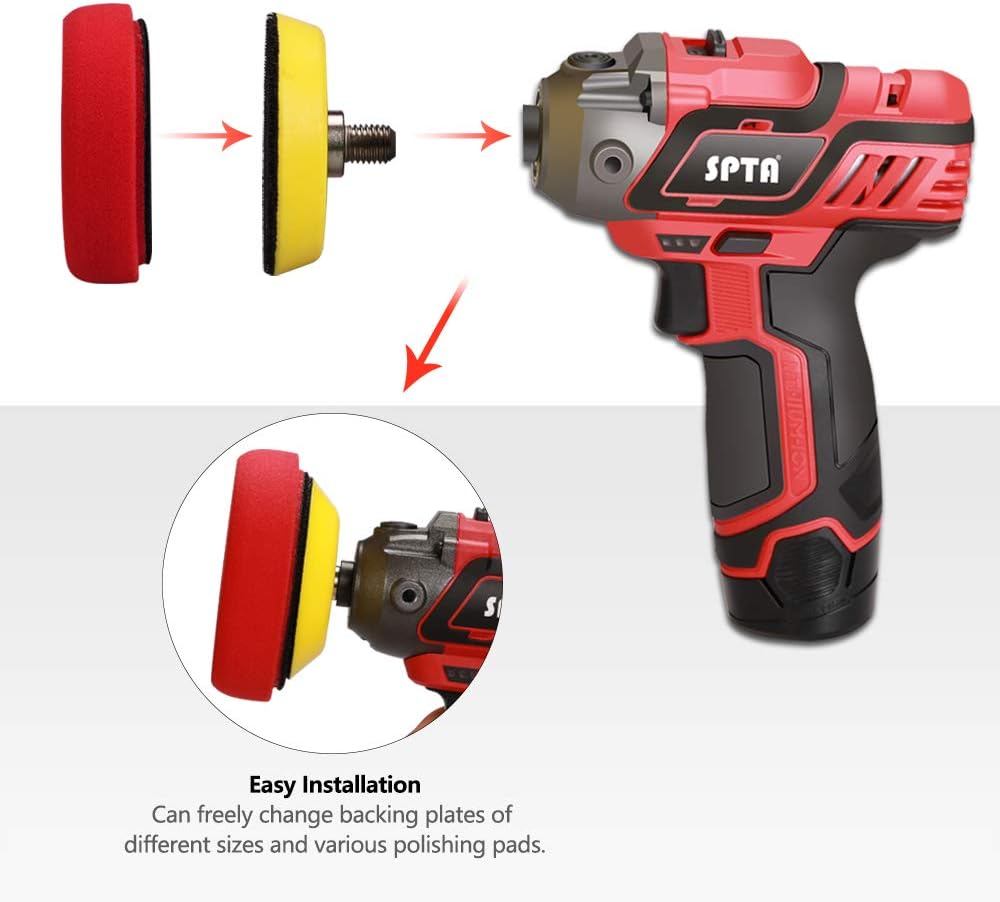 12V Cordless Car Polisher and Buffer with 1500mAh Li-ion Battery, Pack of 2 F39905