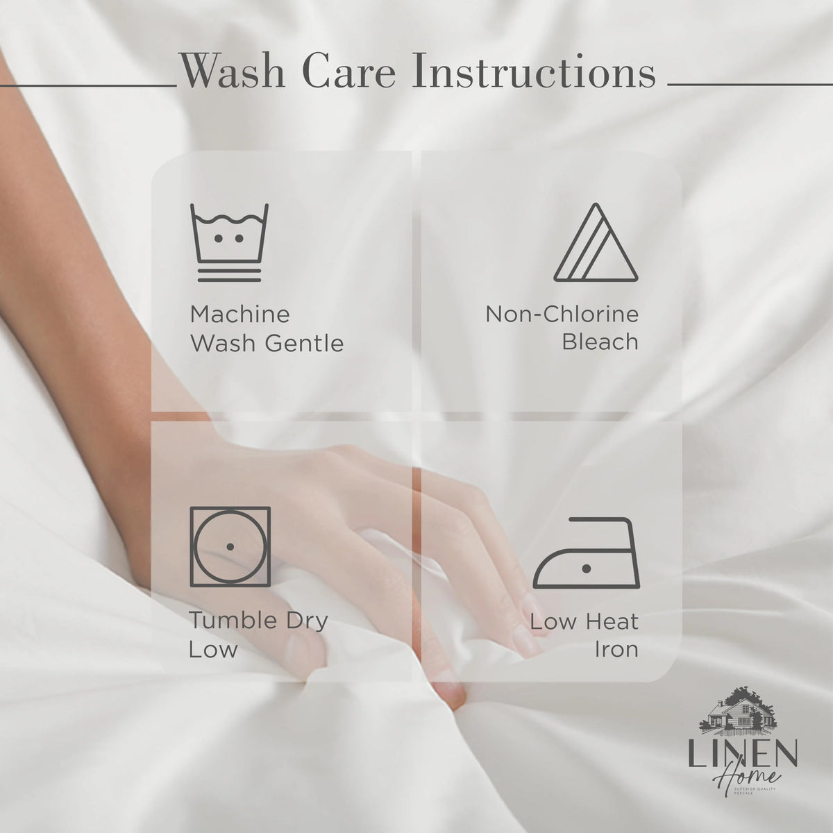 Queen Size 100% Cotton Percale Sheets, 4 Piece Set, White N266