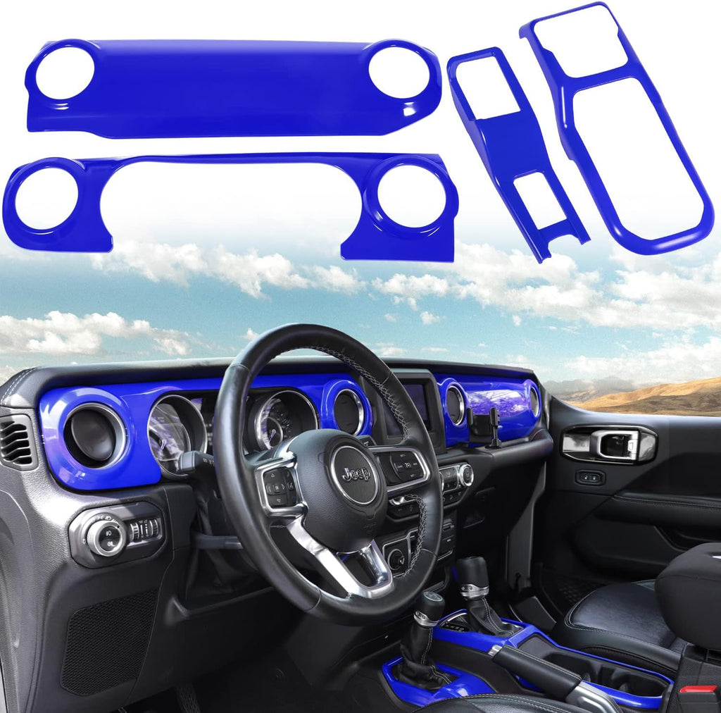 Purple Center Console Dashboard Trim Gear Shift Panel Cover 4PCS U971