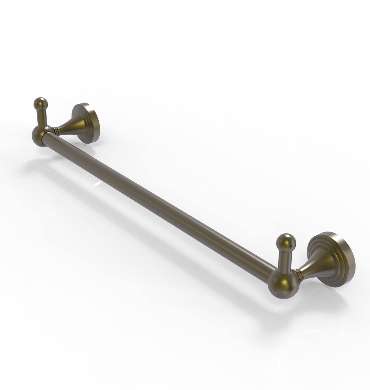 Antique Brass 24 Inch Towel Bar with Integrated Hooks I90708