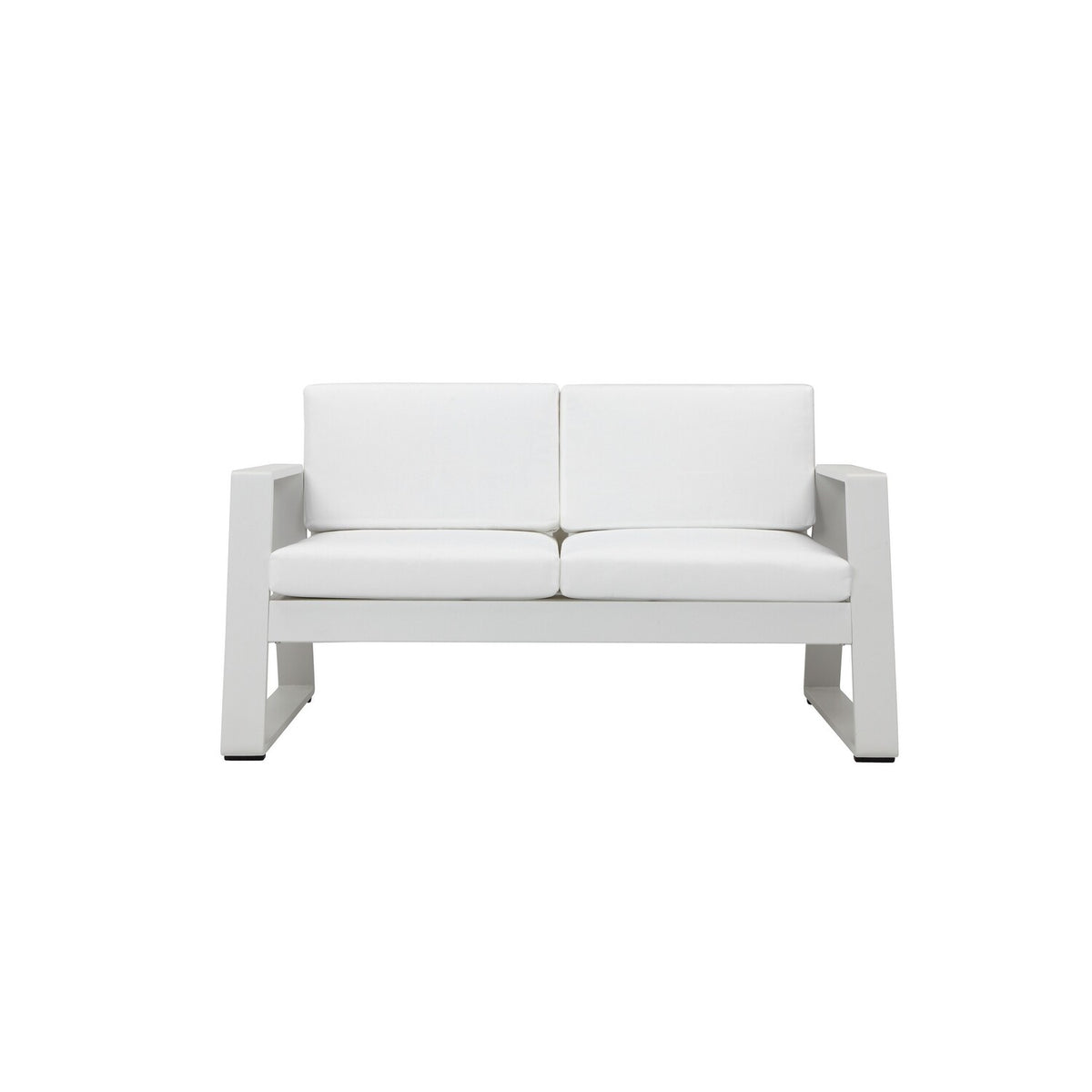 White Aluminum Outdoor Sofa with Fabric Cushions P1453