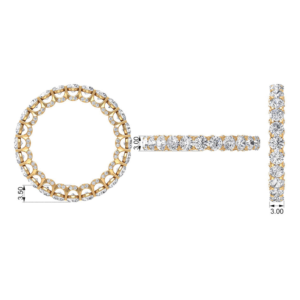 14K Yellow Gold Moissanite Eternity Ring A7933