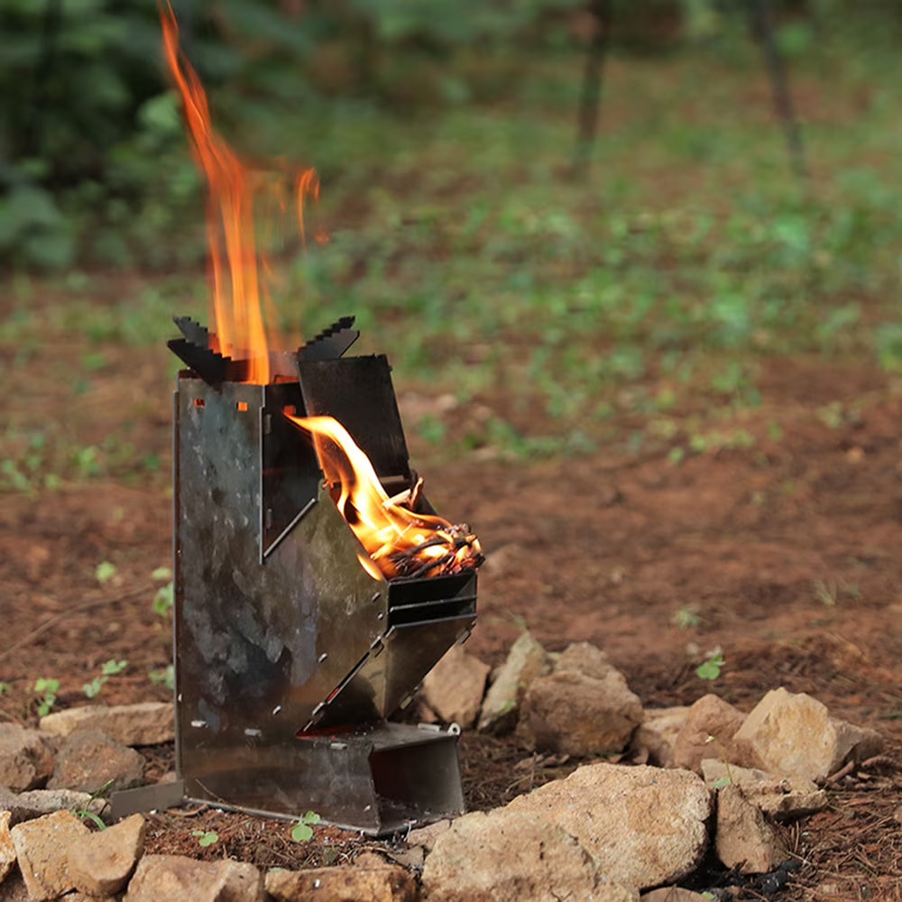 Collapsible Stainless Steel Wood Burning Stove Q748935