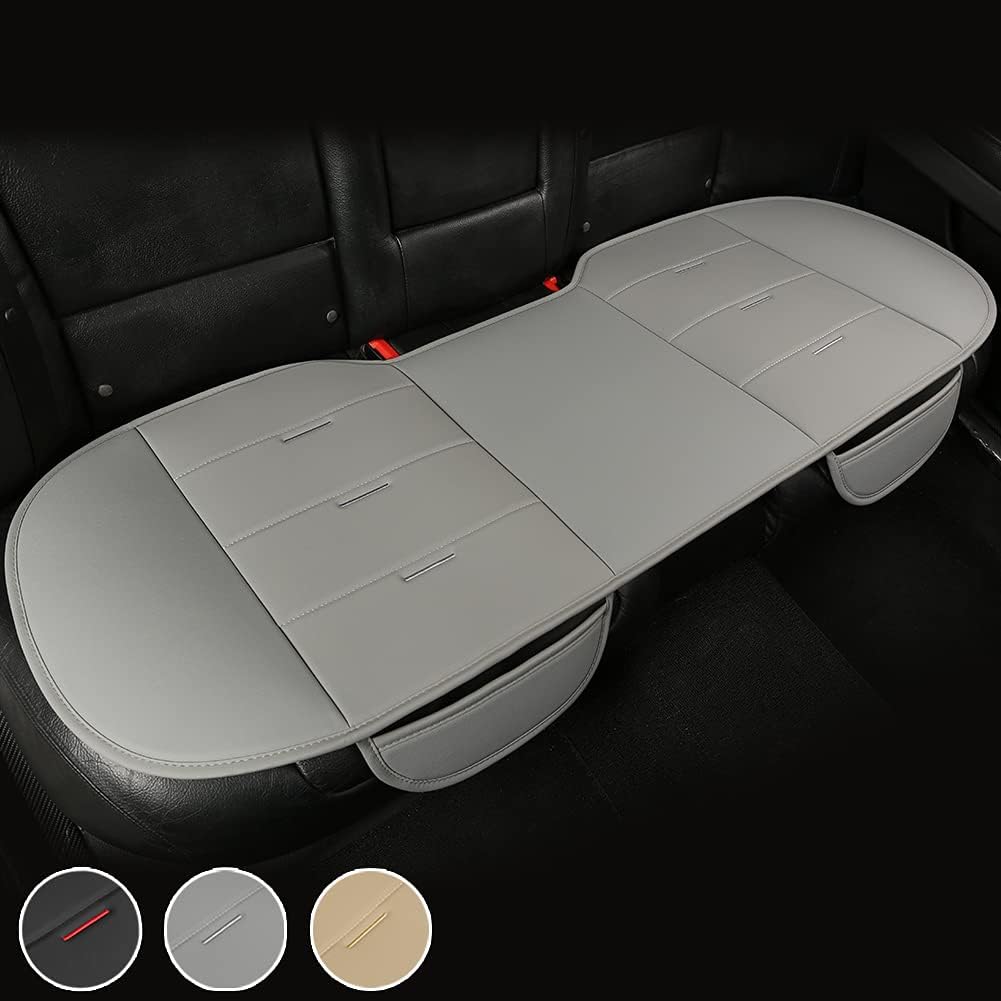 Black Panther Rear Seat Cover, PU Leather Bench Seat Protector, 52.4x19.7inch, Pack of 2 U214750