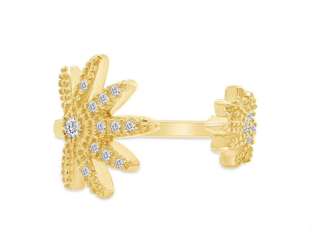 14K Yellow Gold Plated 925 Sterling Silver Diamond Toe Ring B165420