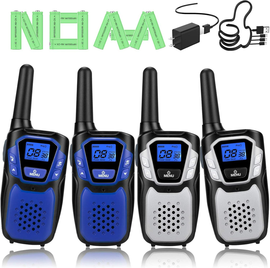 4 Pack Rechargeable Two Way Radio Walkie Talkies M834051
