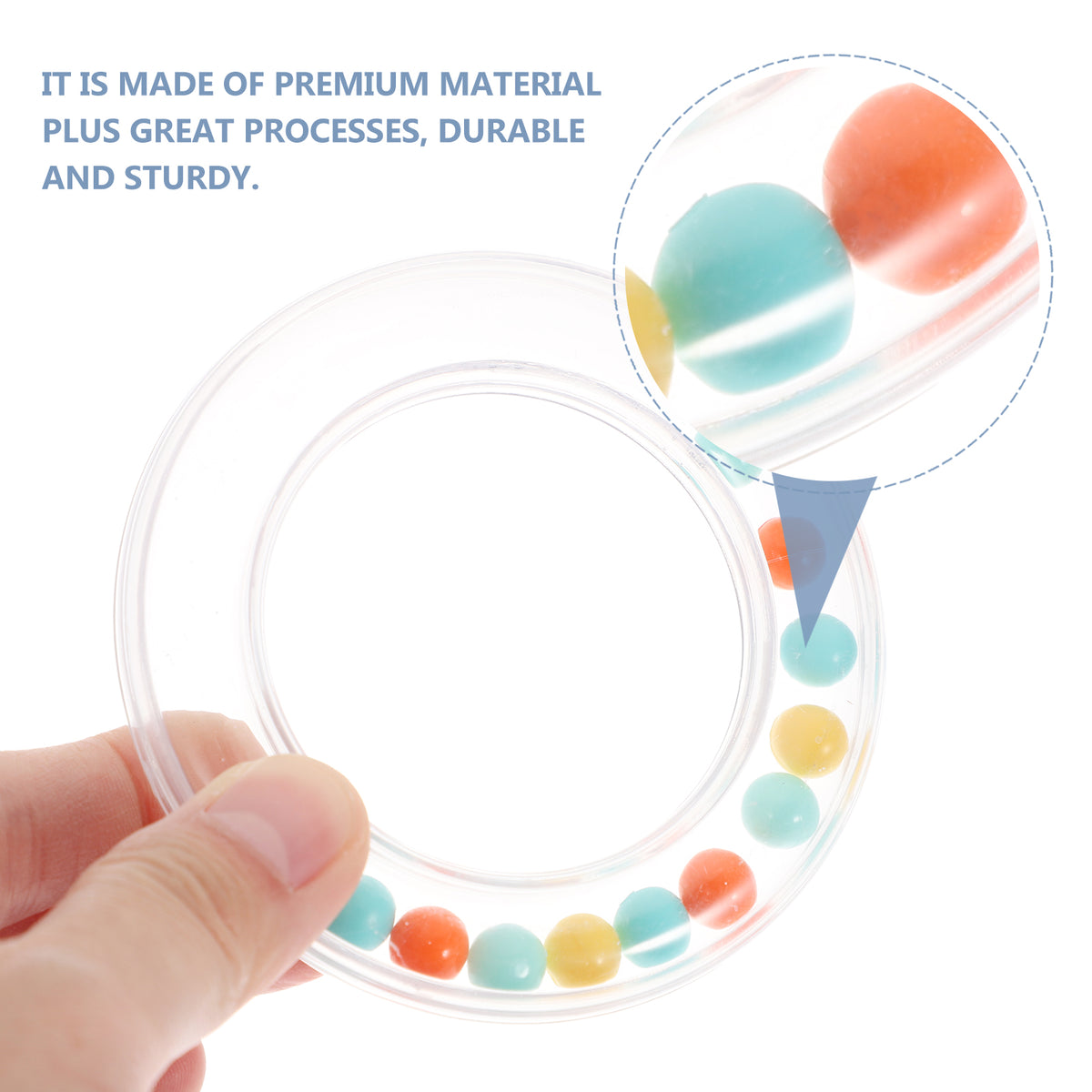 Transparent Circle Rattle Hand Crank Toy Newborn Toys 0 3 Months Kids Music Infant 4 Pcs P112125