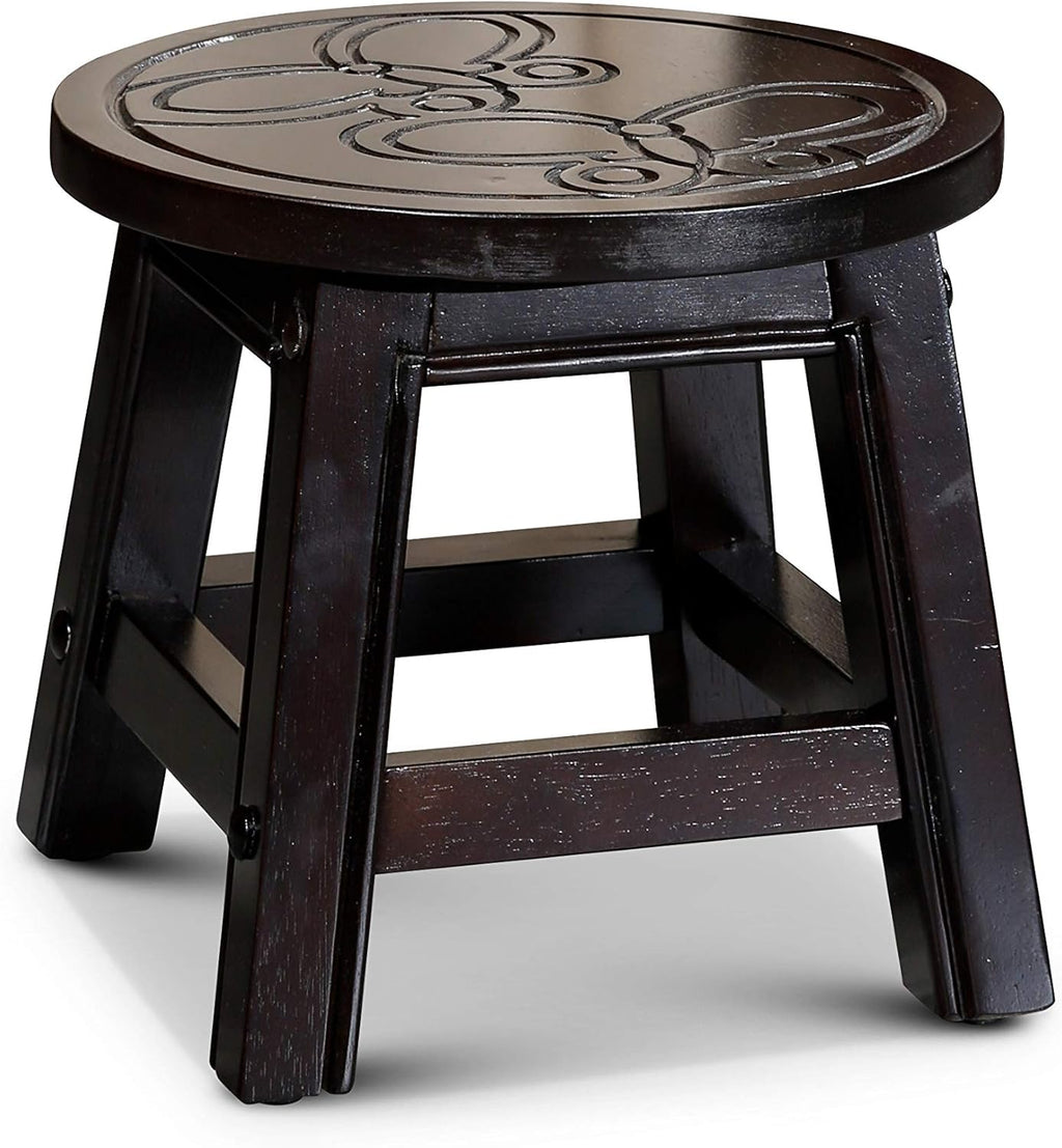 Espresso Carved Wooden Step Stool F56326