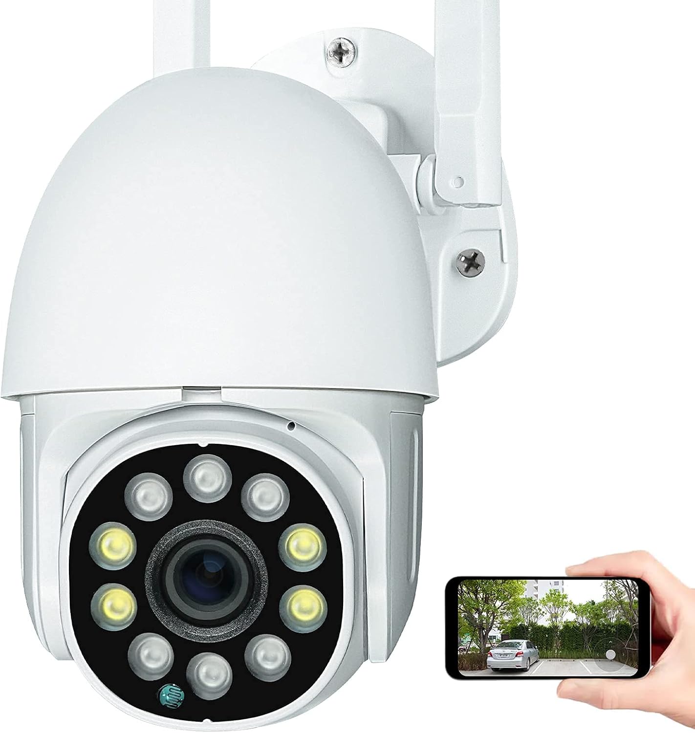 Security Outdoor Camera with WiFi, 2-Way Audio, 360° View, 1080P, PTZ, IP66 H908