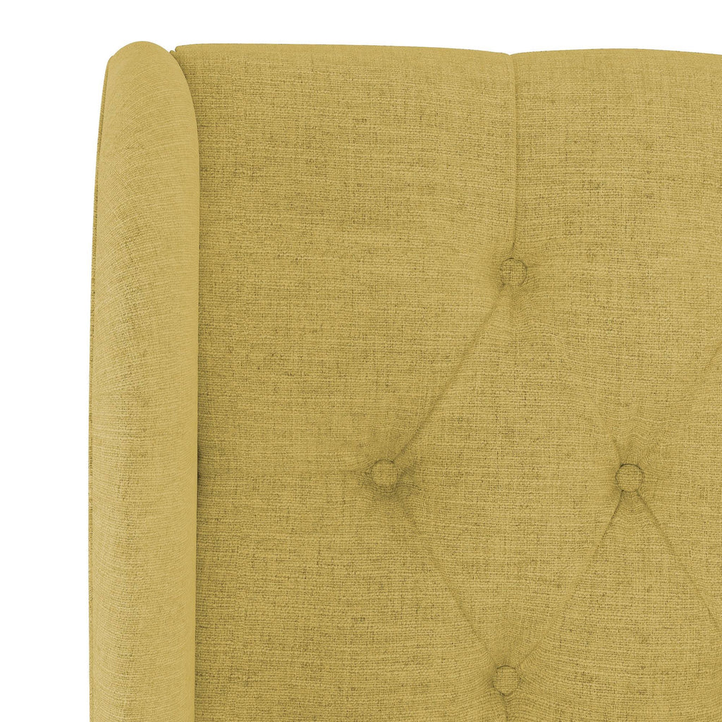 Golden Yellow Linen Tufted Wingback Headboard T27768