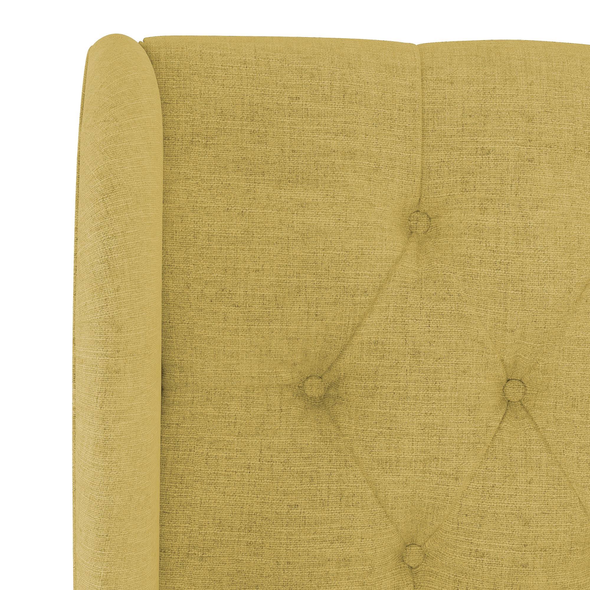 Golden Yellow Linen Tufted Wingback Headboard T27768