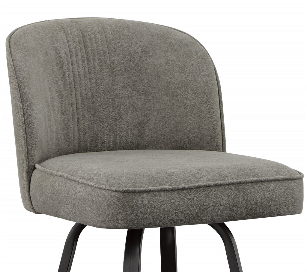 Gray Metal Swivel Upholstered Barstool F663