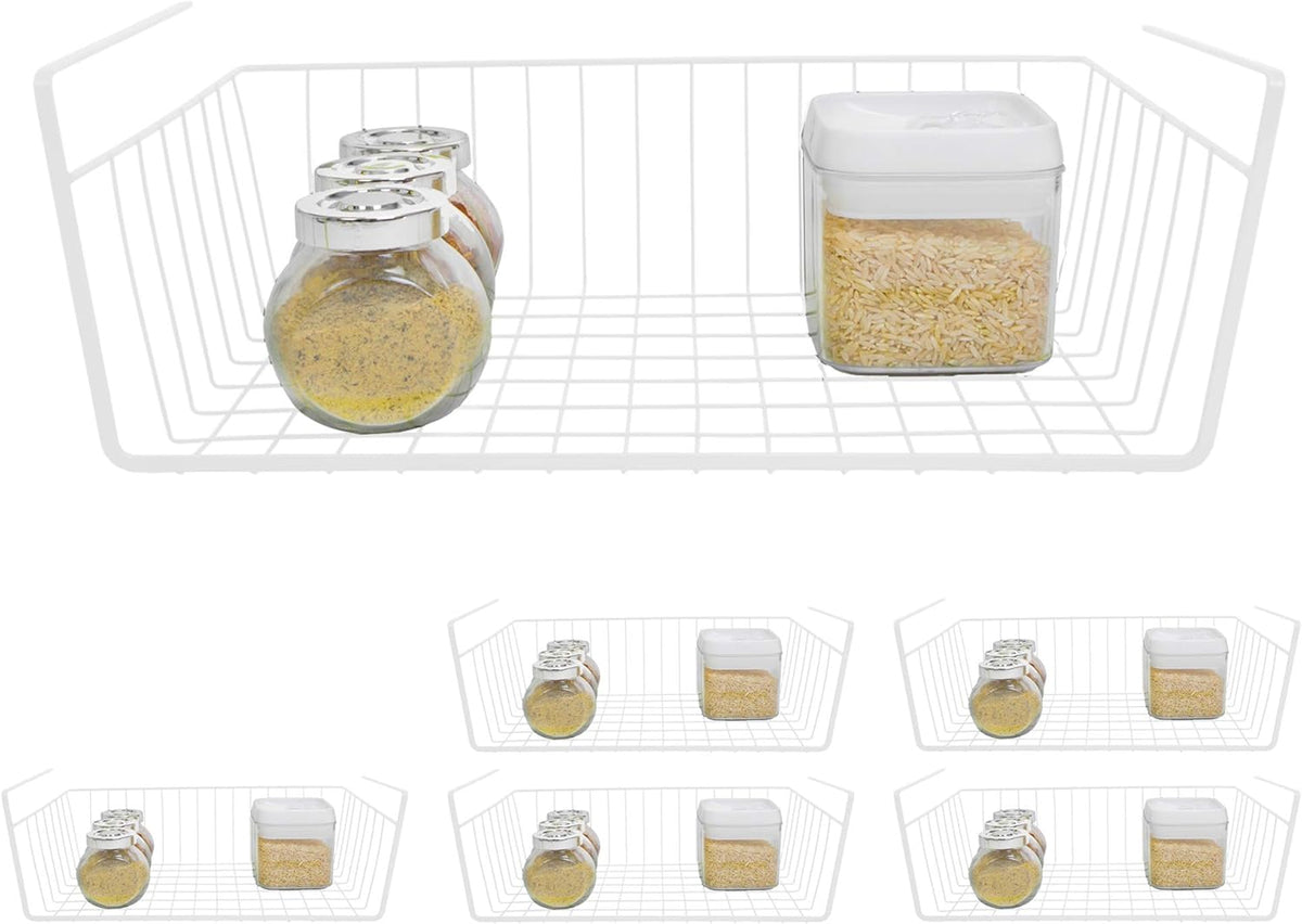 Bronze Steel Wire Undershelf Storage Basket Set of 6 E880