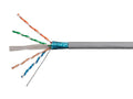 1000ft 23AWG Cat6a 650MHz FTP Solid Riser-Rated Bulk Pure Bare Copper Ethernet Cable, Gray M345