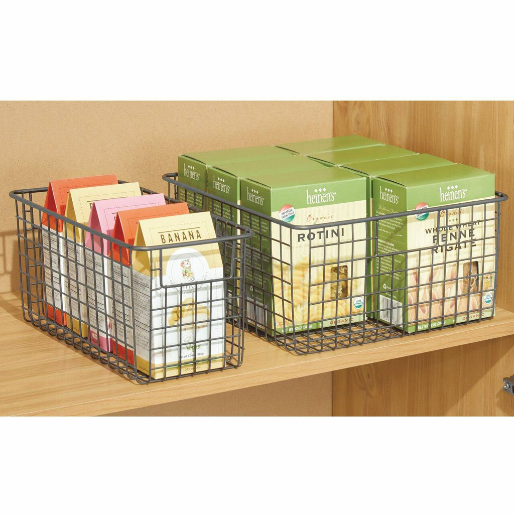 4 Pack Metal Wire Food Storage Organizer Bin, Soft Brass A93639