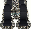 Camo & Black Seat Covers Full Set Front Rear 2-Door D271