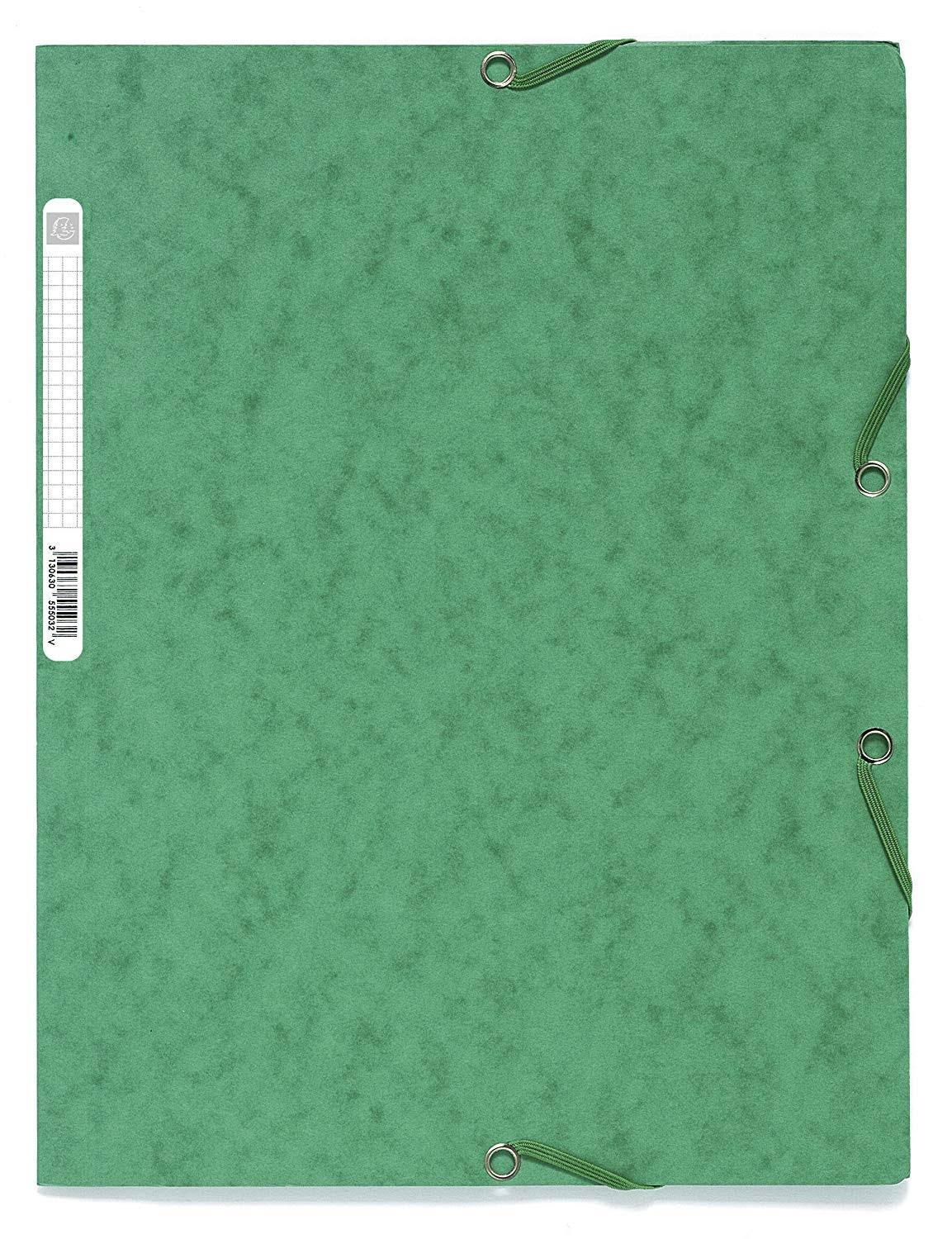Green Pack of 25 A4 Elasticated 3 Flap Folders K14726