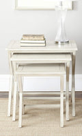 Antiqued White Stacking Tray Tables J300