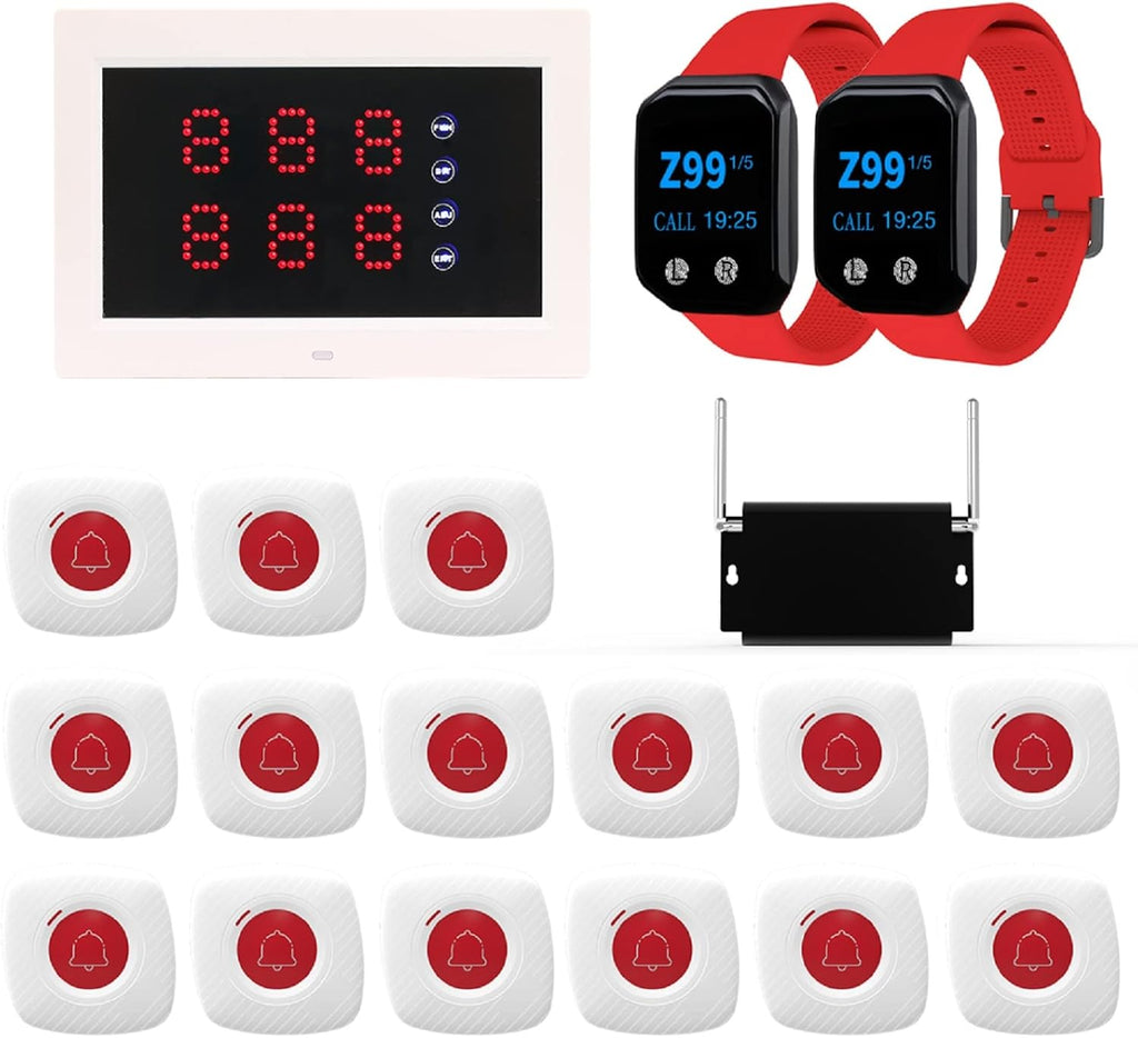 Wireless Calling System with 1 Number Display and 10 Waterproof Call Buttons B85561