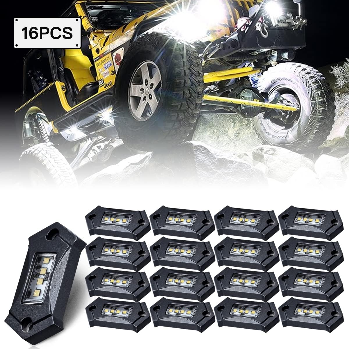 20Pods White LED Rock Lights M5203