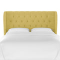 Golden Yellow Linen Tufted Wingback Headboard T27768
