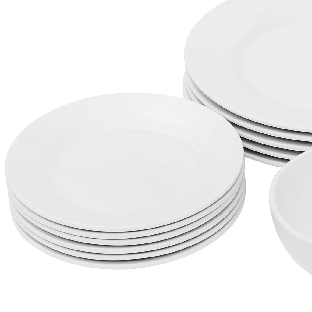 White 18 Pc Dinnerware Set for 6 S15446
