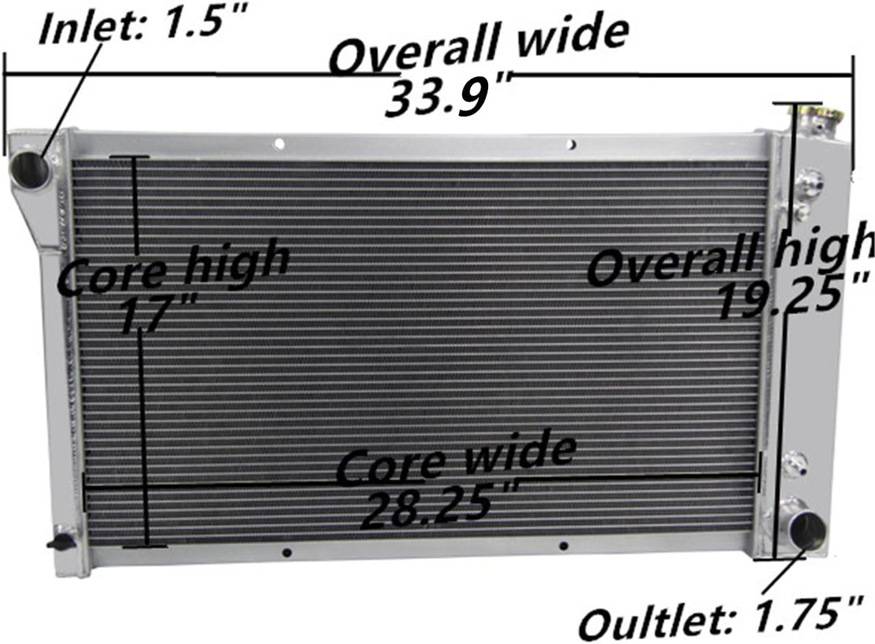 52MM 3 Row Aluminum Radiator with 2X12" Fan and Louver Shroud B64717
