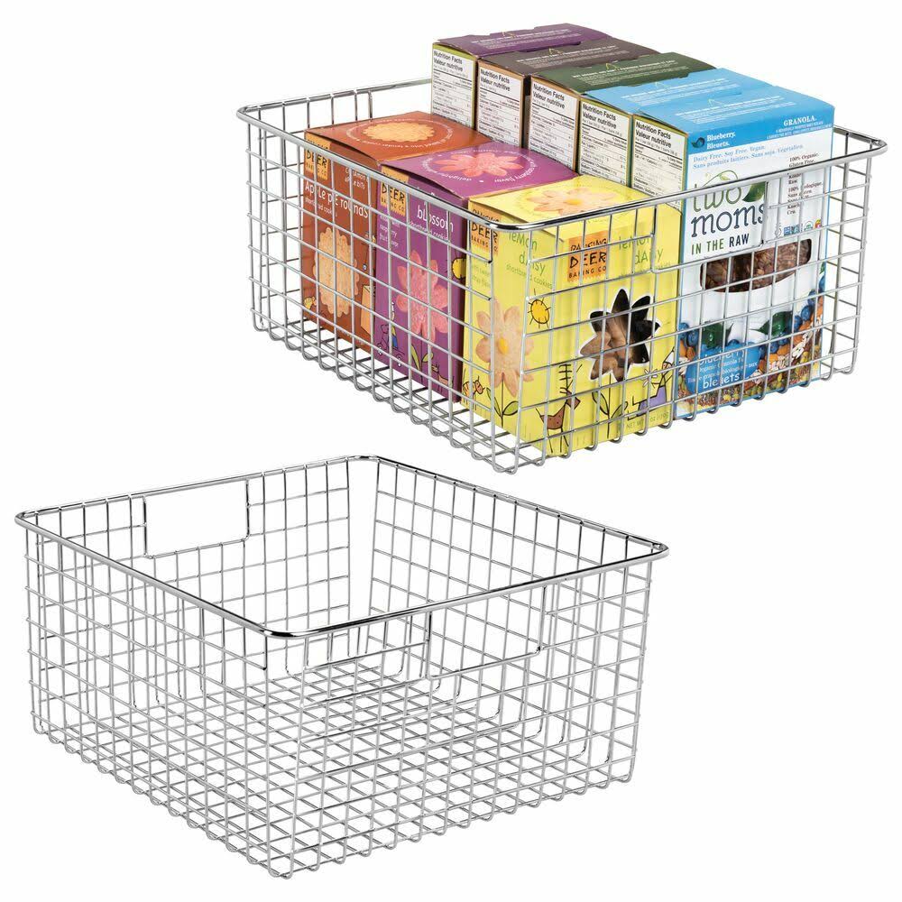 4 Pack Metal Wire Food Storage Organizer Bin, Soft Brass A93639