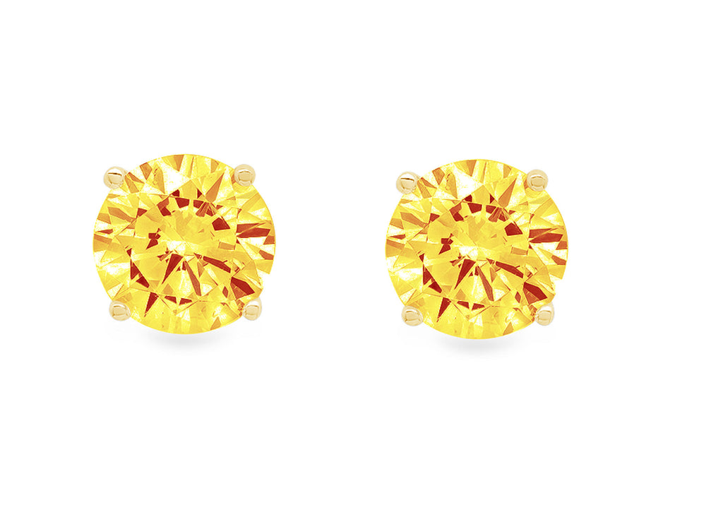 18k Yellow Gold Citrine Stud Earrings Q5903